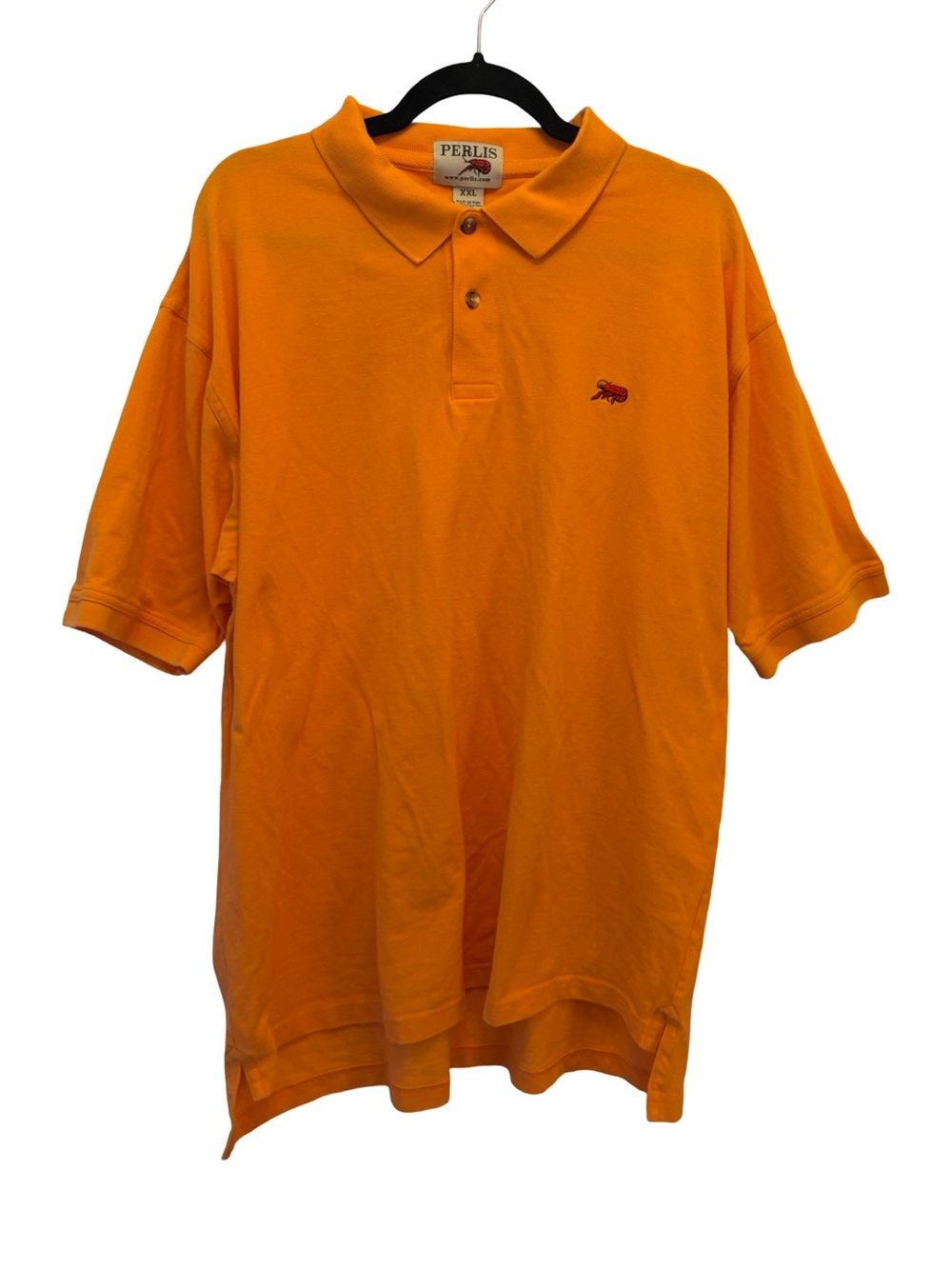 Perlis Crawfish Pique Polo Shirt Men's XXL Orange 100% Peruvian Cotton